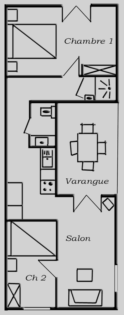 Map of the apartment Carambole