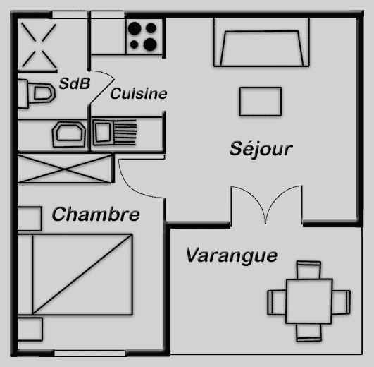 Plan du Bungalow Papaye